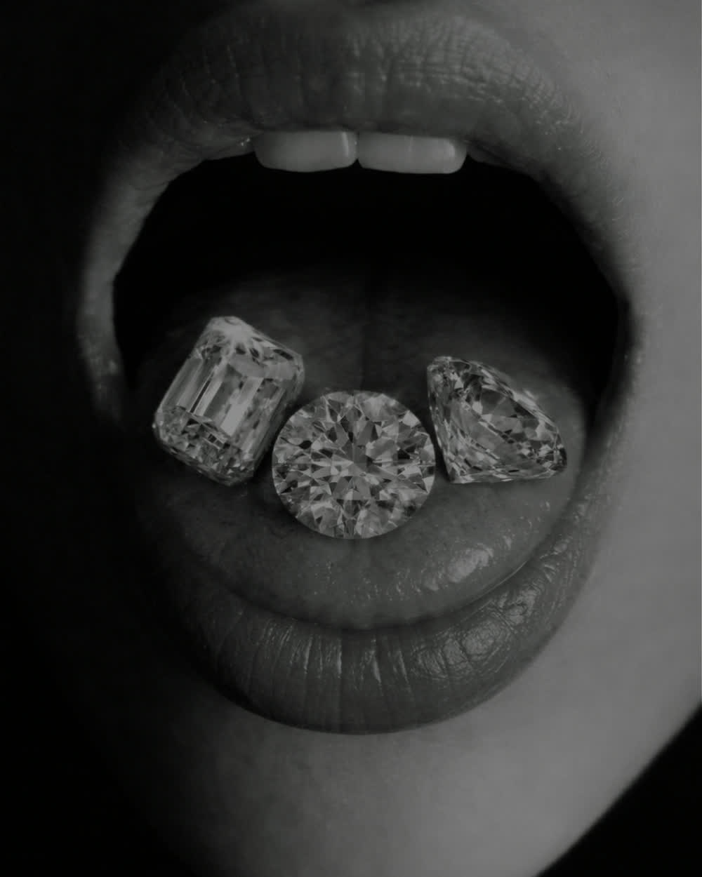 Diamonds on tongue